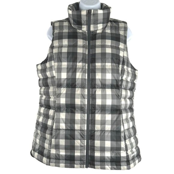 Lands' End Puffer Vest Womens Small Tall 600FP Down Plaid Full Zip NWT CJ-1807 - Picture 1 of 12